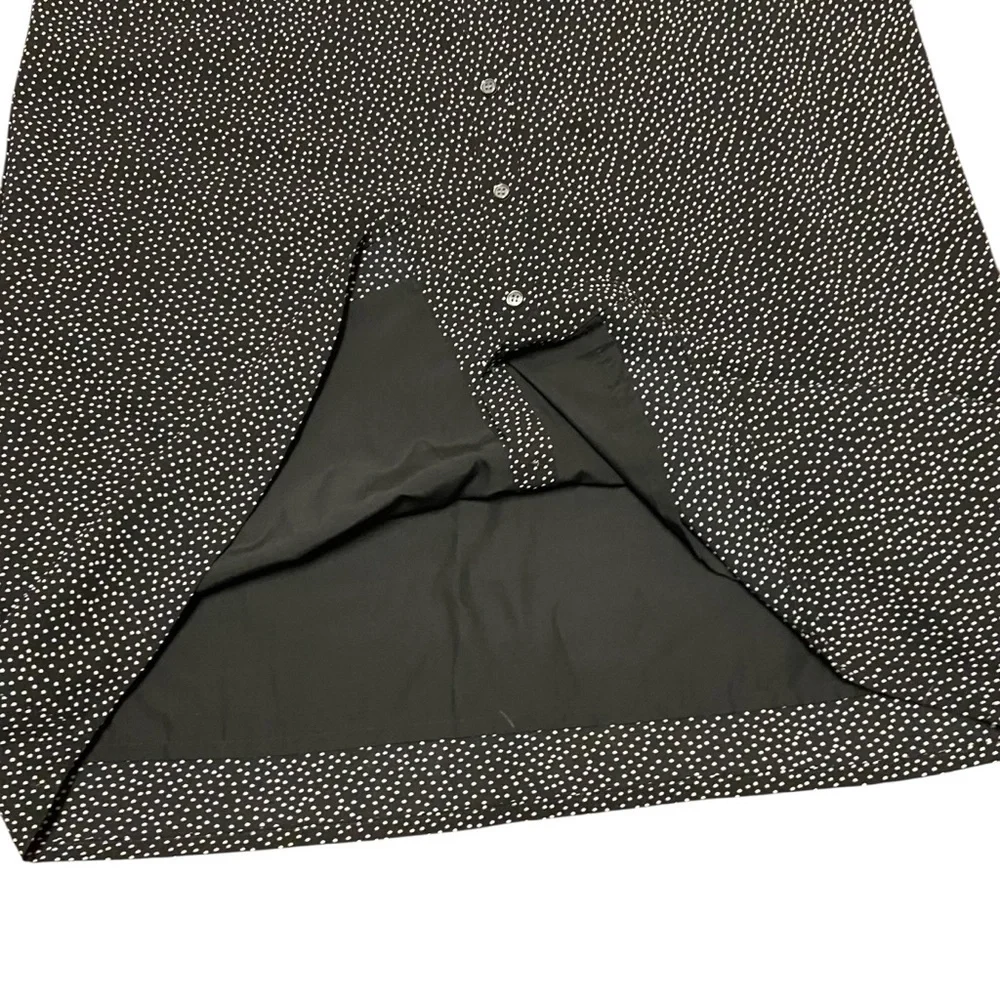 J. Crew Black & White Polka Dot Long Sleeve Button Down Mini Dress Size S Casual